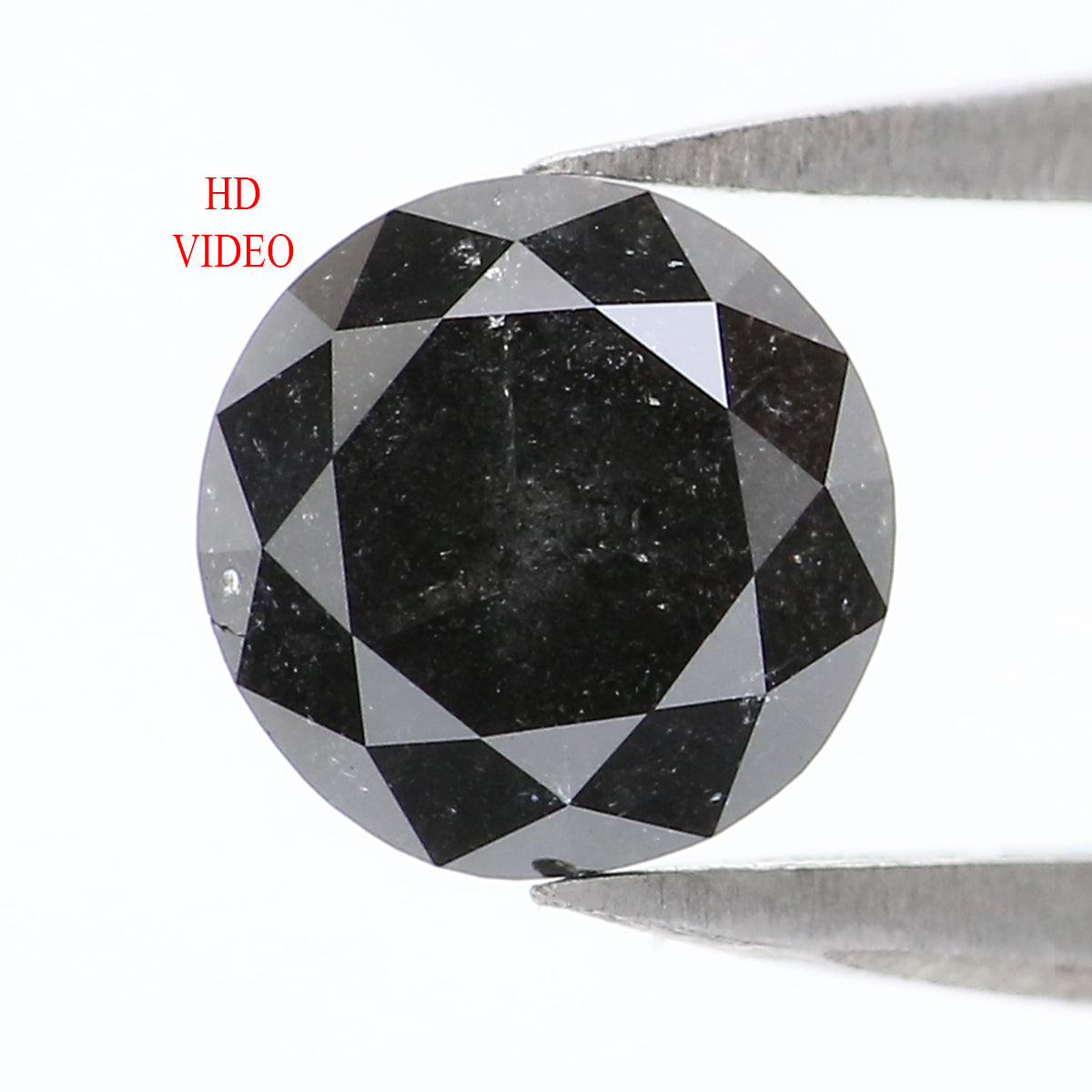 0.90 Ct Natural Loose Round Shape Diamond Black Color Round Cut Diamond 6.05 MM Natural Loose Black Color Round Brilliant Cut Diamond LQ507