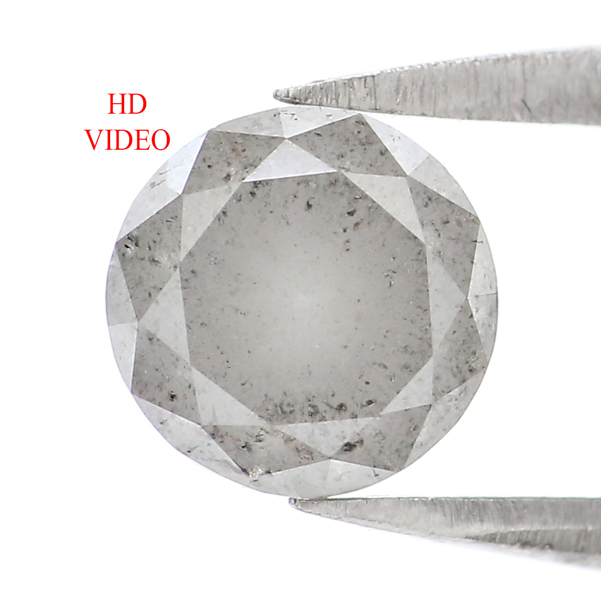 Natural Loose Round Brilliant Cut Diamond Milky Grey Color 1.36 CT 6.40 MM Round Shape Rose Cut Diamond L7877