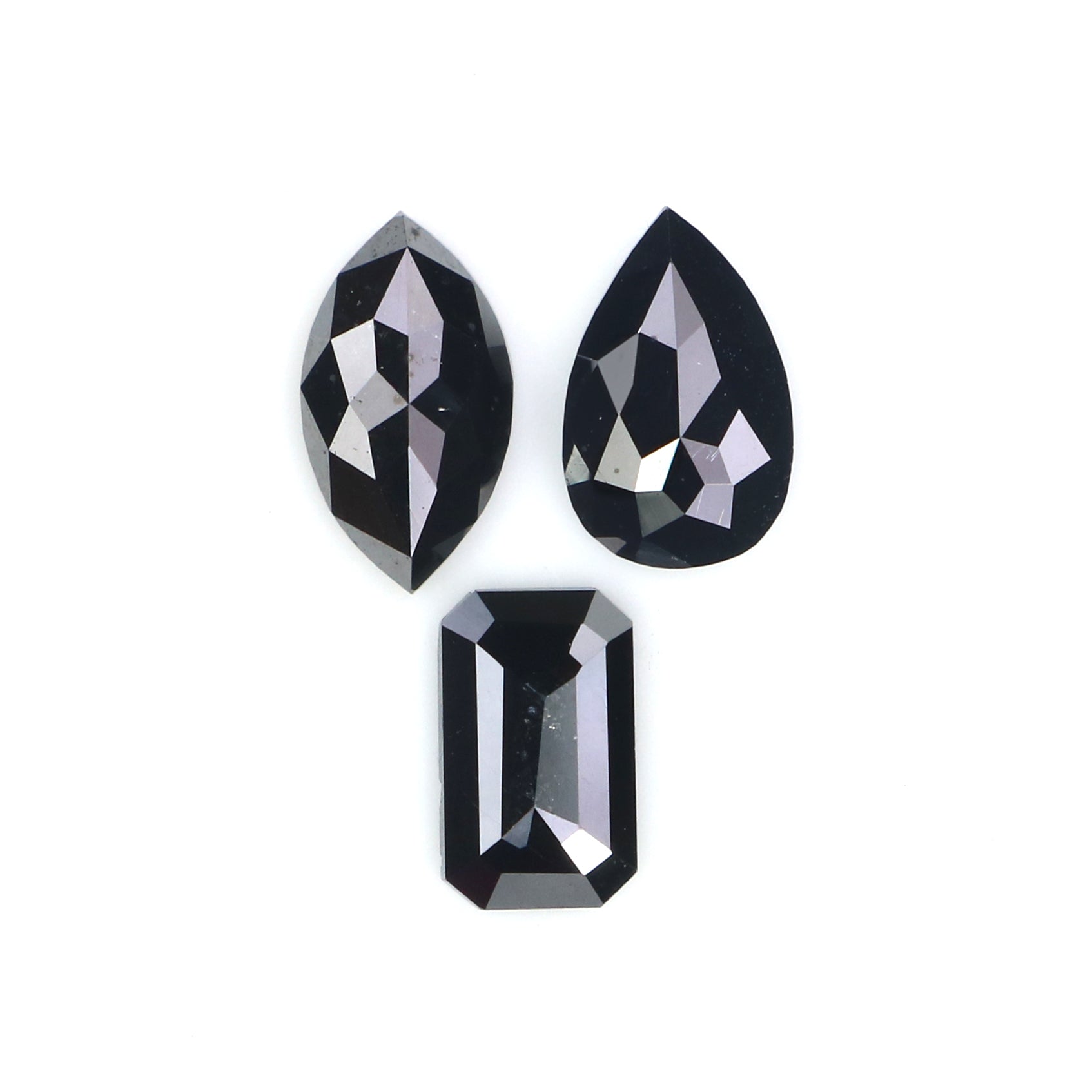 1.04 CT Natural Loose Mix Shape Diamond Black Color Mix Shape Diamond 6.75 MM Natural Loose Black Color Mix Shape Rose Cut Diamond KQ2639