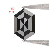 Natural Loose Hexagon Diamond, Hexagon Black Color Diamond, Natural Loose Diamond, Hexagon Rose Cut Diamond 0.45 CT Hexagon Shape KR2640