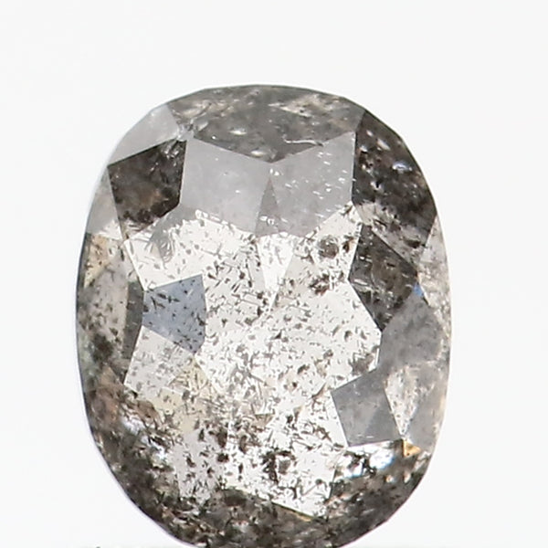0.68 Ct Natural Loose Diamond Oval Black Grey Salt And Pepper Color I3 Clarity 5.90 MM KDL8745