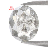 Natural Loose Oval Salt And Pepper Diamond Black Grey Color 1.06 CT 6.55 MM Oval Shape Rose Cut Diamond KDL1791