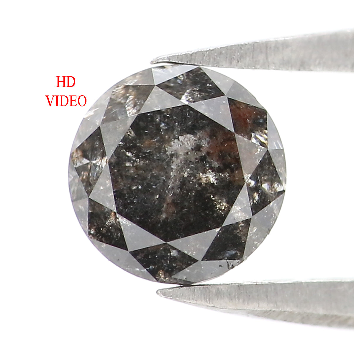 1.04 CT Natural Loose Round Shape Diamond Black Grey Color Round Shape Diamond 5.90 MM Salt And Pepper Round Brilliant Cut Diamond LQ2705