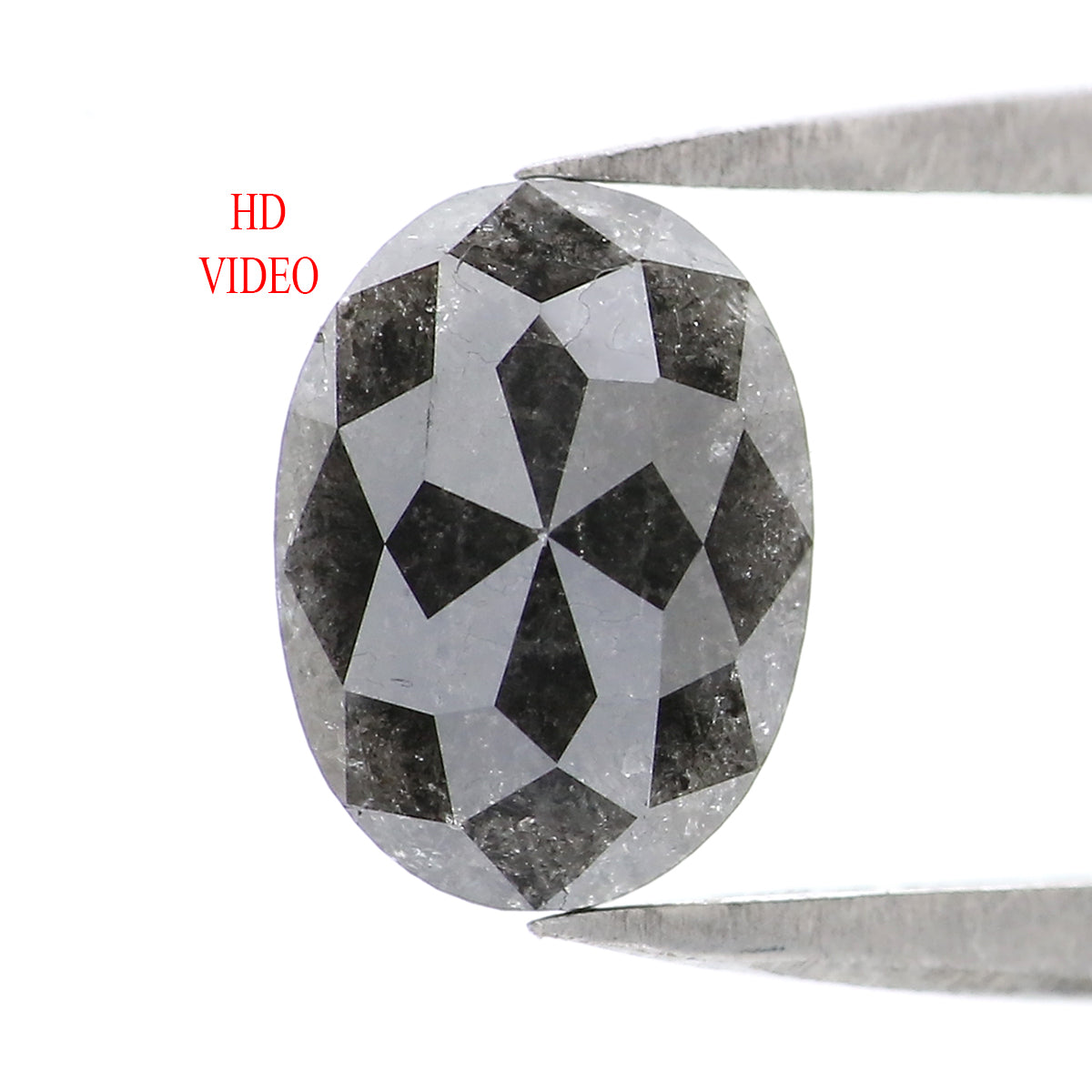 1.66 Ct Natural Loose Oval Shape Diamond Black Grey Color Diamond 8.50 MM Natural Loose Diamond Salt and Pepper Oval Shape Diamond QL2171