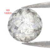 Natural Loose Round Rose Cut Salt And Pepper Diamond Black Grey Color 0.91 CT 6.00 MM Rose Cut Shape Diamond L1874