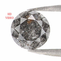 Natural Loose Round Diamond, Salt And Pepper Round Diamond, Natural Loose Diamond, Round Brilliant Cut Diamond, 1.00 CT Round Shape L2763