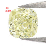 Natural Loose Cushion Fancy Yellow Color Diamond 0.58 CT 4.70 MM Cushion Shape Rose Cut Diamond L6355