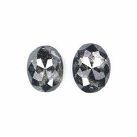 Natural Loose Oval Diamond, Salt And Pepper Oval Diamond, Natural Loose Diamond, Oval Rose Cut Diamond, 0.48 CT Oval Shape Diamond L2764