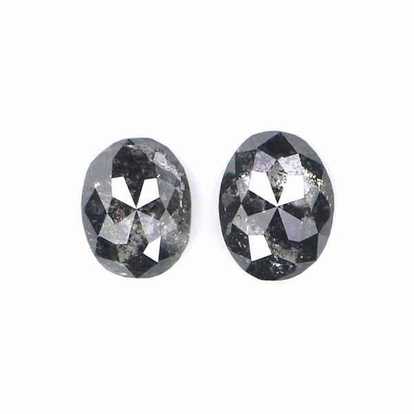 Natural Loose Oval Diamond, Salt And Pepper Oval Diamond, Natural Loose Diamond, Oval Rose Cut Diamond, 0.48 CT Oval Shape Diamond L2764