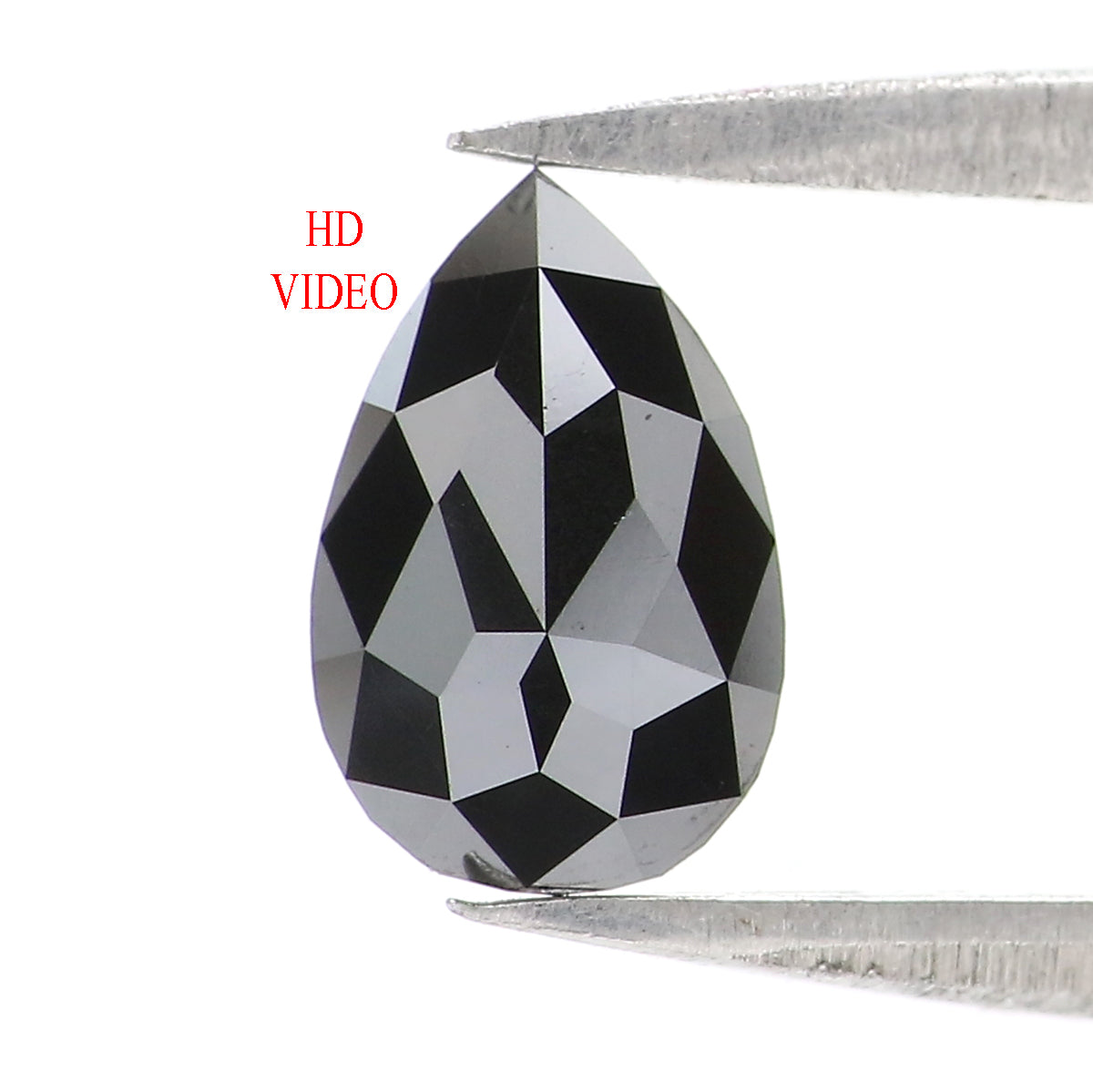 0.63 Ct Natural Loose Pear Shape Diamond Black Color Pear Cut Diamond 7.65 MM Natural Loose Black Color Diamond Pear Rose Cut Diamond KQ2623
