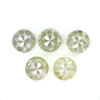 Natural Loose Rose Cut Yellow Grey Diamond Color 1.58 CT 3.90 MM Round Rose Cut Shape Diamond L9886