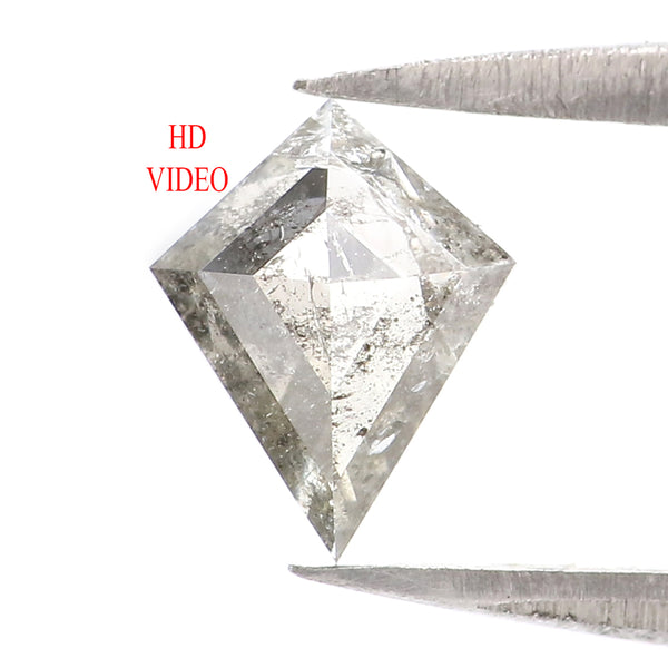 Natural Loose Kite Salt And Pepper Diamond Black Grey Color 0.63 CT 7.50 MM Kite Shape Rose Cut Diamond KDL2041