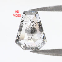 Natural Loose Coffin Salt And Pepper Diamond Black Grey Color 0.93 CT 6.99 MM Coffin Shape Rose Cut Diamond KDL2608