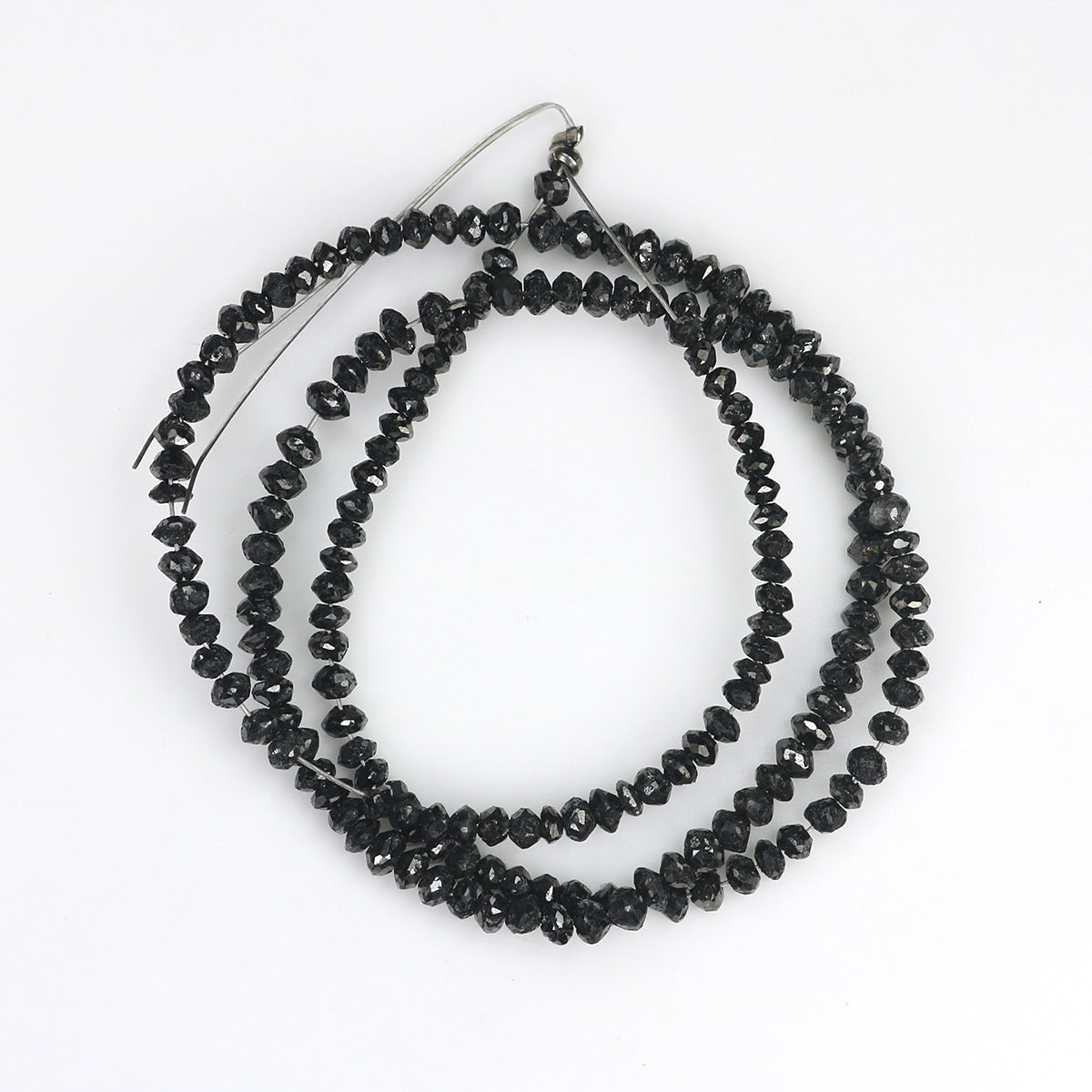 13.20 CT Natural Loose Bead Shape Diamond Black Color Bead Rose Cut Diamond 1.90 MM Natural Loose Black Diamond Bead Drilled Diamond LQ1689