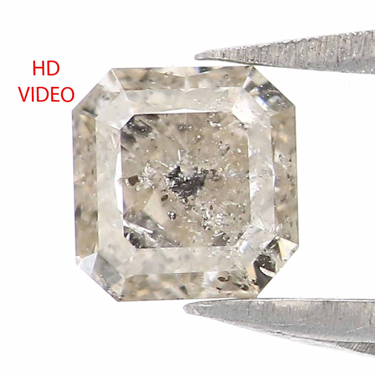 Natural Loose Radiant Yellow Grey Color Diamond 0.50 CT 4.40 MM Radiant Shape Rose Cut Diamond KR851