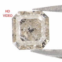 Natural Loose Radiant Yellow Grey Color Diamond 0.50 CT 4.40 MM Radiant Shape Rose Cut Diamond KR851