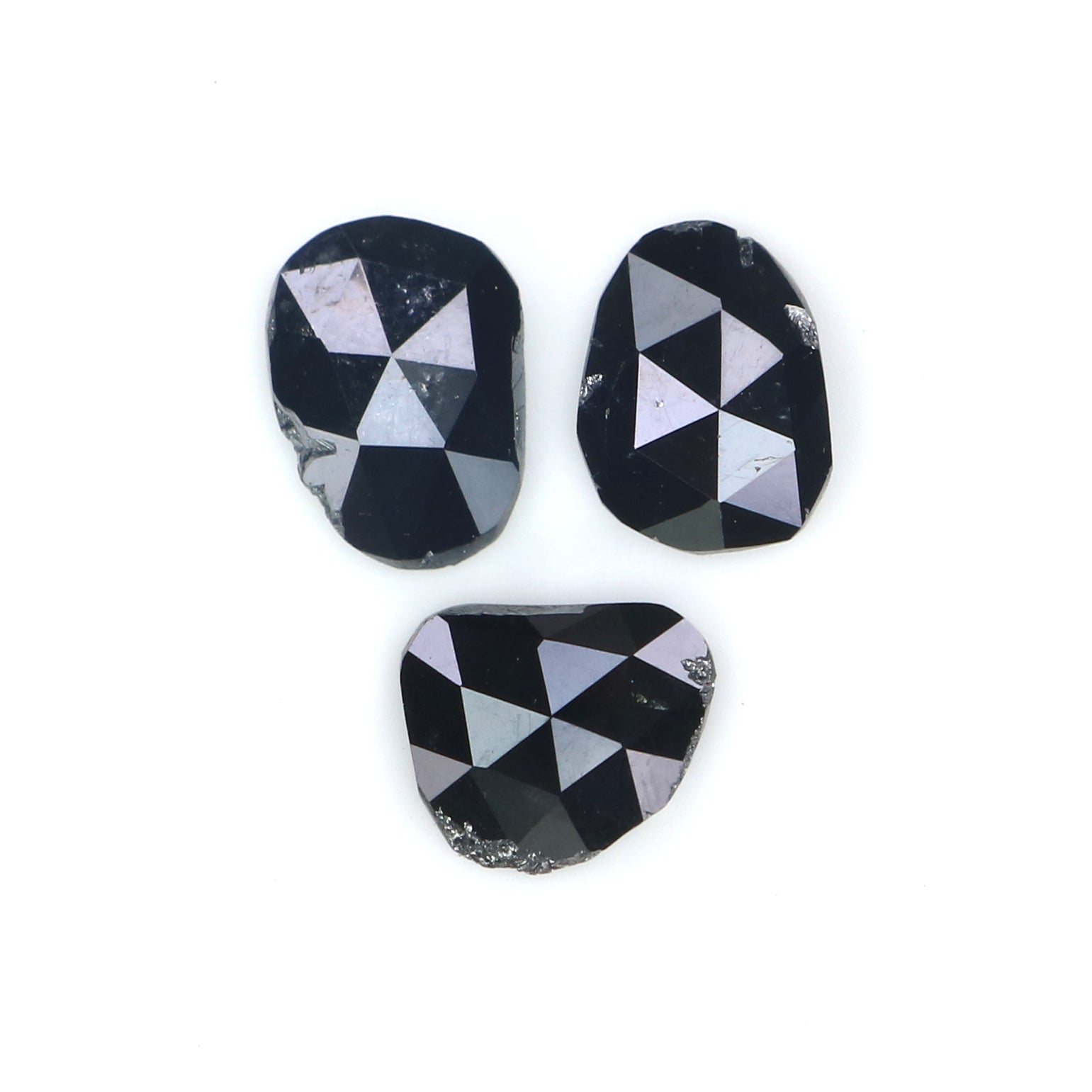 1.27 CT Natural Loose Slice Shape Diamond Black Color Slice Cut Diamond 6.65 MM Natural Loose Black Color Slice Rose Cut Diamond LQ2713