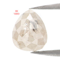 Natural Loose Pear Diamond Grey Color 1.68 CT 7.80 MM Pear Shape Rose Cut Diamond KDL2119