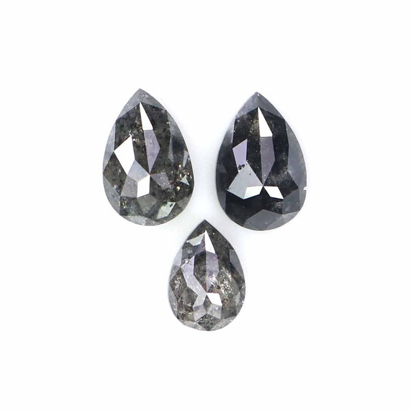 Natural Loose Pear Diamond, Salt And Pepper Pear Diamond, Natural Loose Diamond, Pear Rose Cut Diamond, 0.48 CT Pear Cut Diamond KR2645