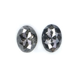 Natural Loose Oval Diamond, Salt And Pepper Oval Diamond, Natural Loose Diamond, Oval Rose Cut Diamond, 0.49 CT Oval Shape Diamond KDL2772