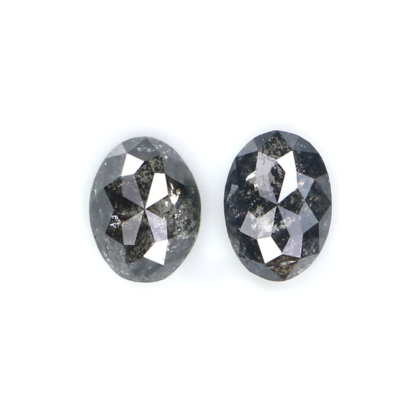 Natural Loose Oval Diamond, Salt And Pepper Oval Diamond, Natural Loose Diamond, Oval Rose Cut Diamond, 0.49 CT Oval Shape Diamond KDL2772