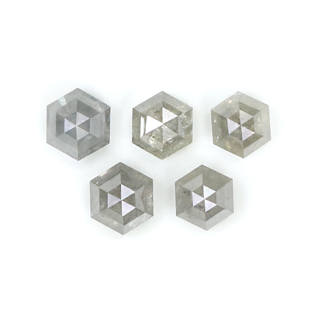 1.01 CT Natural Loose Hexagon Shape Diamond Grey Color Hexagon Cut Diamond 3.10 MM Natural Loose Grey Hexagon Shape Rose Cut Diamond QK1837