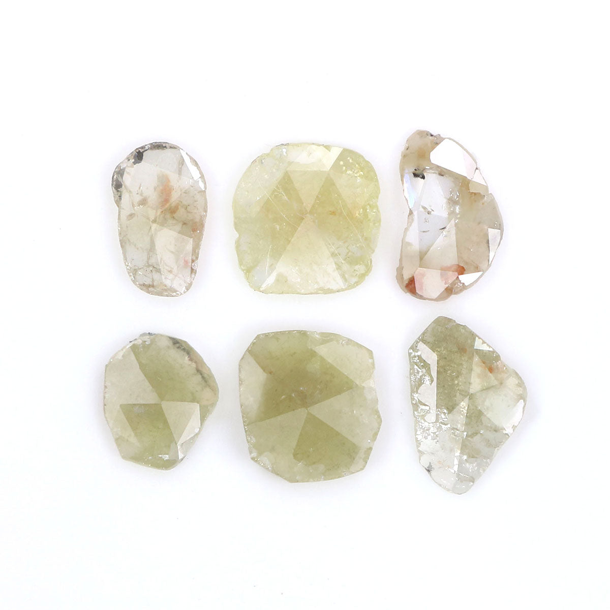 1.59 CT Natural Loose Slice Shape Diamond Yellow Color Slice Cut Diamond 5.25 MM Natural Loose Grey Color Slice Irregular Cut Diamond LQ2236