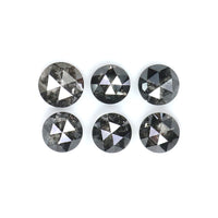 Natural Loose Rose Cut Salt And Pepper Diamond Black Grey Color 1.34 CT 3.40 MM Round Rose Cut Shape Diamond L8227