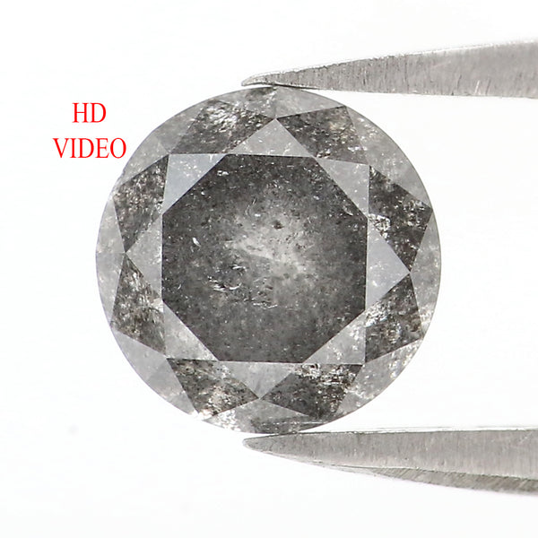 Natural Loose Round Diamond, Salt And Pepper Round Diamond, Natural Loose Diamond, Round Brilliant Cut Diamond, 1.44 CT Round Shape KDL2739