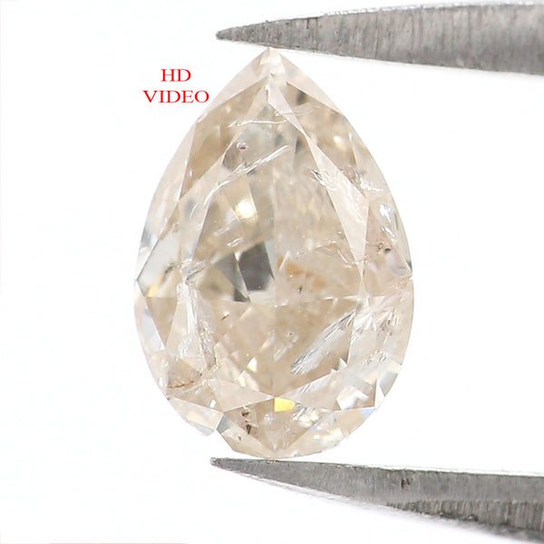 Natural Loose Pear Brown Color Diamond 0.57 CT 6.95 MM Pear Shape Rose Cut Diamond L1580