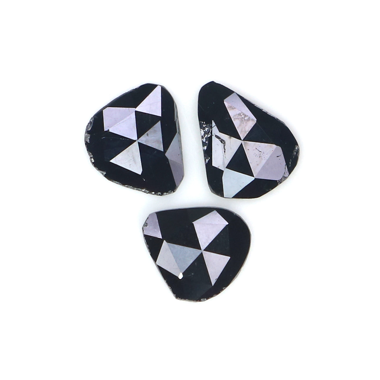 1.05 CT Natural Loose Slice Shape Diamond Black Color Slice Cut Diamond 6.85 MM Natural Loose Black Color Slice Rose Cut Diamond KQ2628