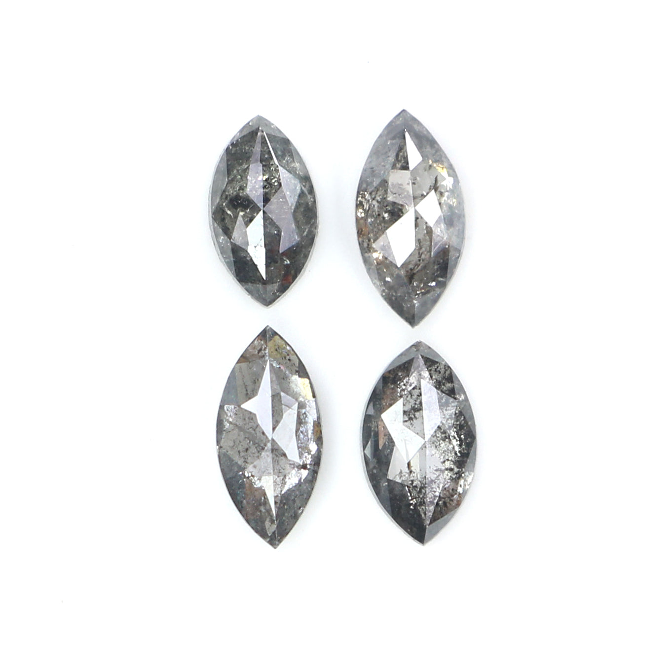 0.57 CT Natural Loose Marquise Shape Diamond Salt And Pepper Marquise Cut Diamond 5.10 MM Black Grey Color Marquise Rose Cut Diamond LQ2760