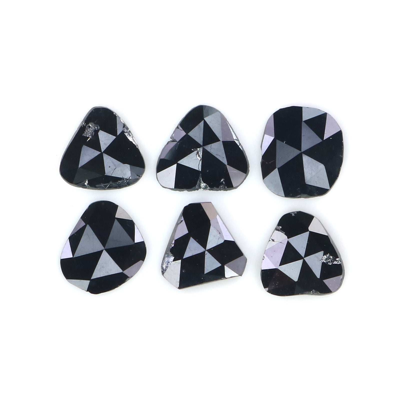 1.30 CT Natural Loose Slice Shape Diamond Black Color Slice Cut Diamond 5.60 MM Natural Loose Black Color Slice Rose Cut Diamond LQ2703