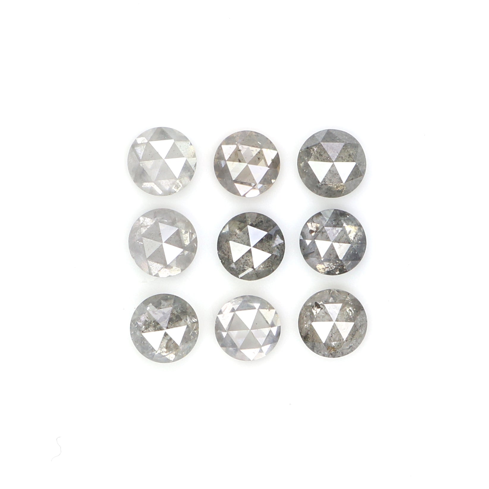 1.02 Ct Natural Loose Round Rose Cut Diamond Salt And Pepper Round Diamond 2.75 MM Natural Black Grey Color Round Rose Cut Diamond LQ2773