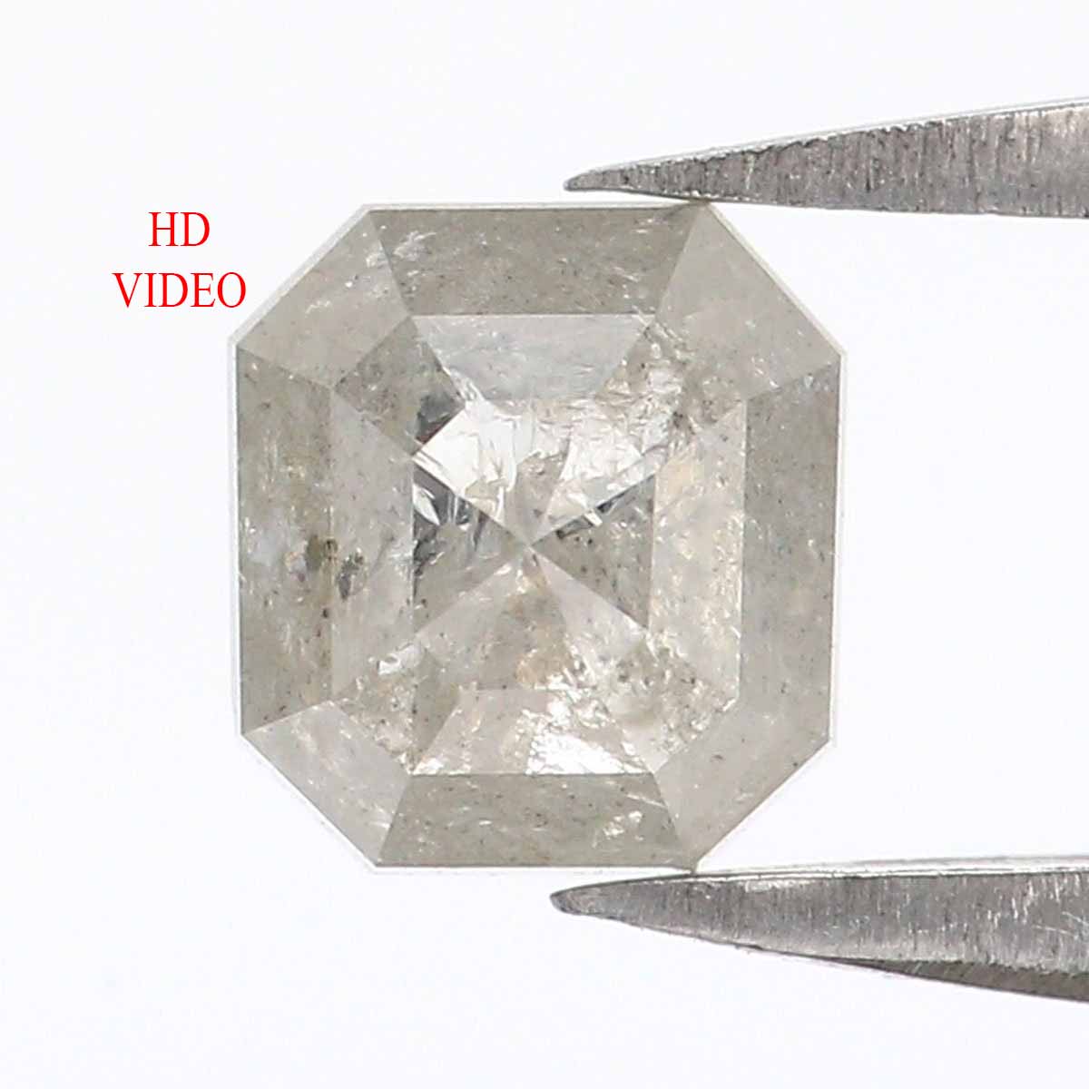 Natural Loose Radiant Grey Color Diamond 0.81 CT 5.50 MM Radiant Shape Rose Cut Diamond L5964