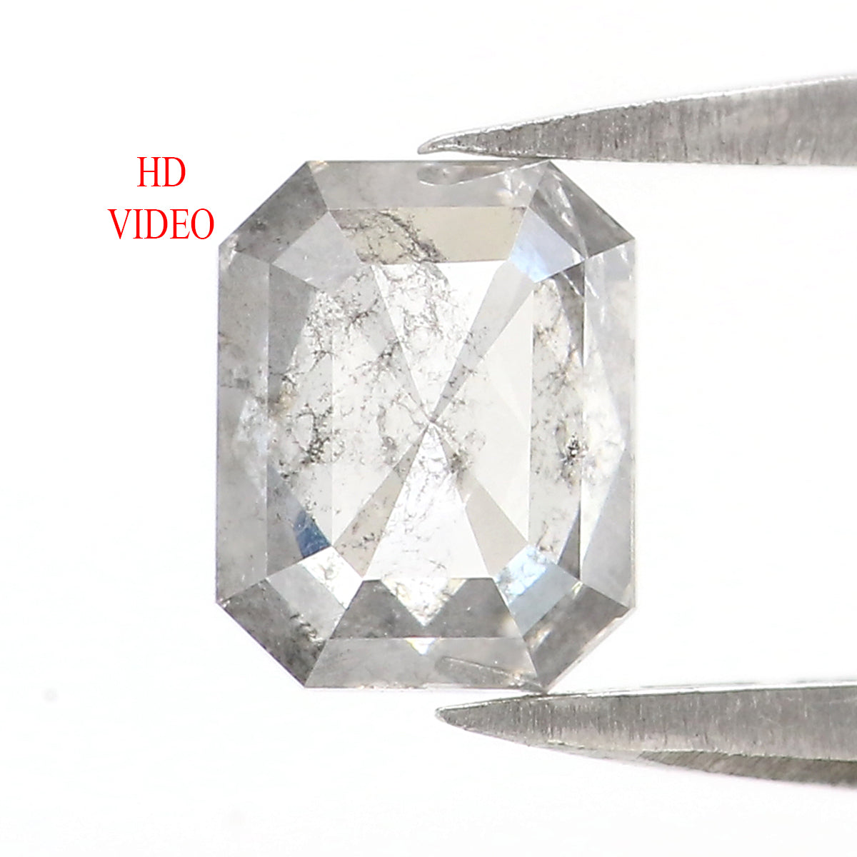 Natural Loose Emerald Diamond, Salt And Pepper Emerald Diamond, Natural Loose Diamond, Emerald Cut Diamond, 0.95 CT Emerald Shape KDL2745