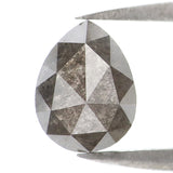 Natural Loose Pear Salt And Pepper Diamond Grey Color 1.53 CT 7.90 MM Pear Shape Rose Cut Diamond KDL8270