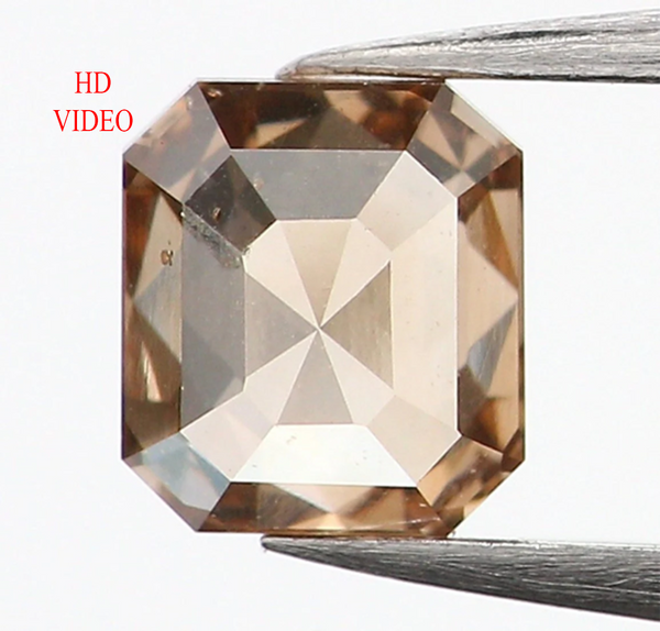 0.33 Ct Natural Loose Diamond, Emerald Cut Diamond, Brown Diamond, Polished Diamond, Rose Cut Diamond, Rustic Diamond, Antique Diamond L769