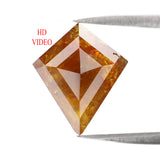 Natural Loose Kite Diamond Brown Color 3.23 CT 12.90 MM Kite Shape Rose Cut Diamond L2116