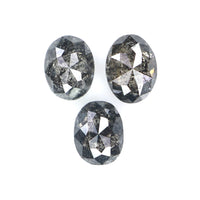 Natural Loose Oval Diamond, Salt And Pepper Oval Diamond, Natural Loose Diamond, Oval Rose Cut Diamond, 0.58 CT Oval Shape Diamond L2756