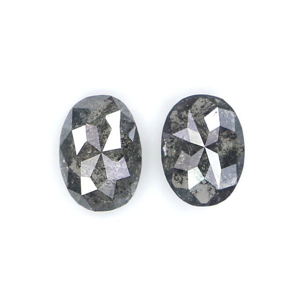 Natural Loose Oval Diamond, Salt And Pepper Oval Diamond, Natural Loose Diamond, Oval Rose Cut Diamond, 0.38 CT Oval Shape Diamond L2758