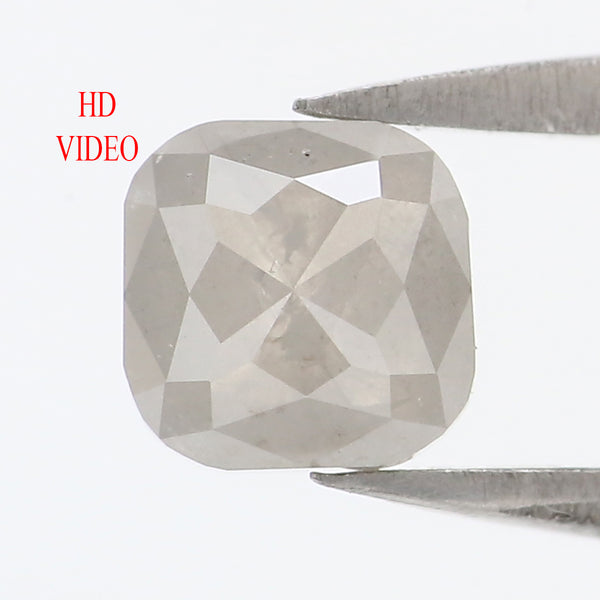Natural Loose Cushion Grey Color Diamond 0.97 CT 5.40 MM Cushion Shape Rose Cut Diamond L7331