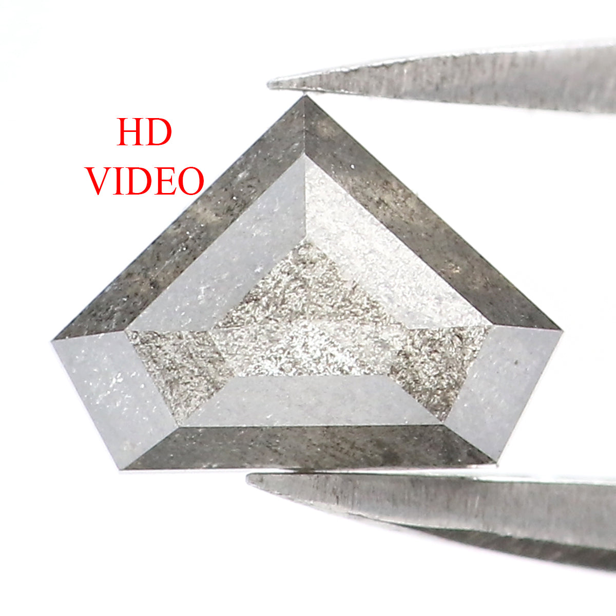0.87 CT Natural Loose Shield Diamond Black Grey Color Diamond 5.40 MM Natural Loose Diamond Salt And Pepper Shield Rose Cut Diamond QL1942