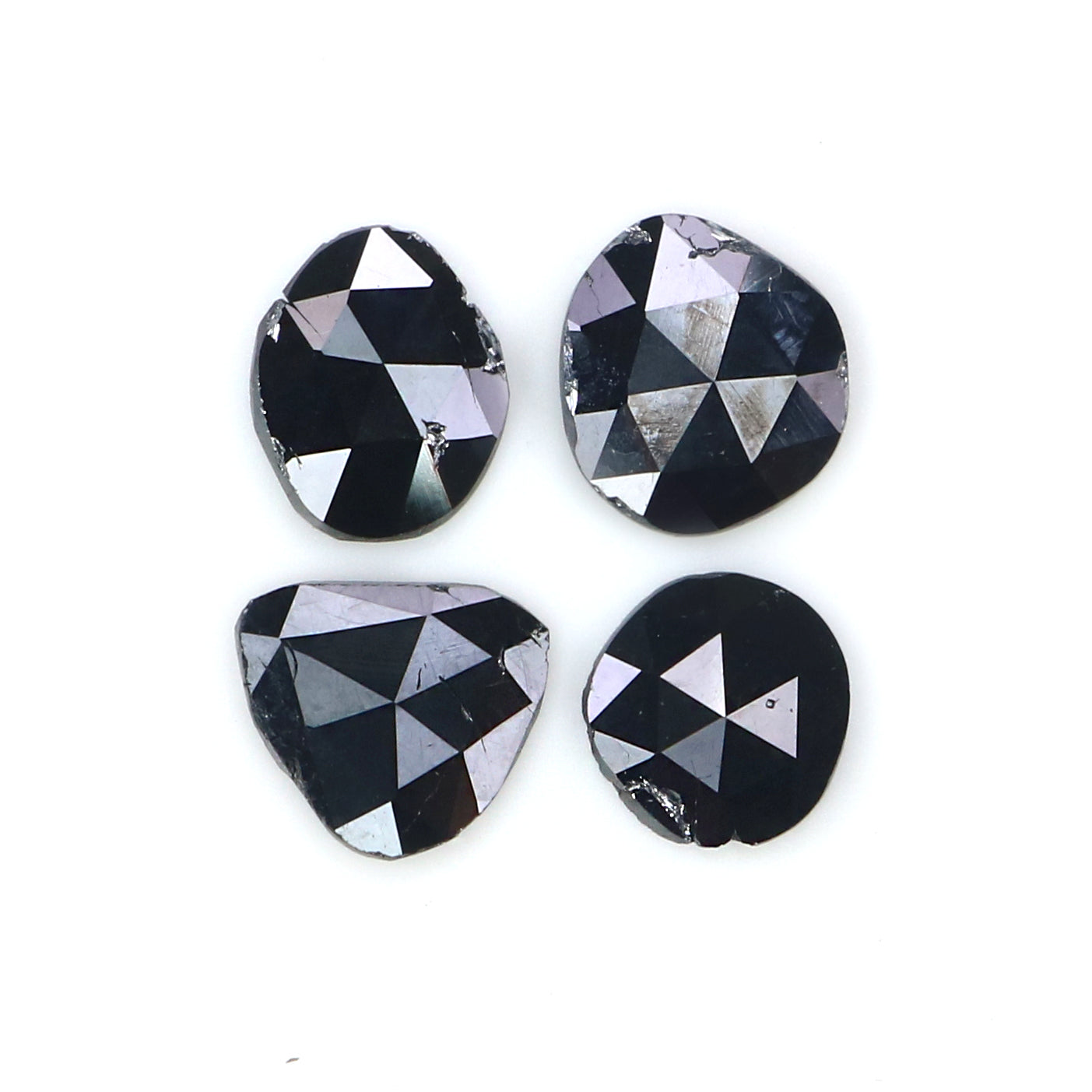 1.20 CT Natural Loose Slice Shape Diamond Black Color Slice Cut Diamond 6.05 MM Natural Loose Black Color Slice Rose Cut Diamond KQ2625