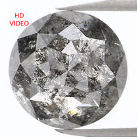 Natural Loose Rose Cut Salt And Pepper Diamond Black Grey Color 2.21 CT 8.00 MM Rose Cut Shape Diamond KDL1093