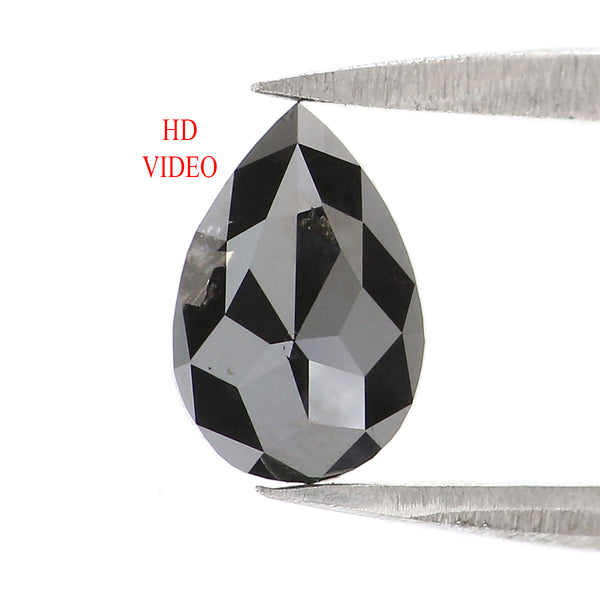Natural Loose Pear Diamond, Pear Black Color Diamond, Natural Loose Diamond, Pear Rose Cut Diamond, Rose Cut Pear 0.53 CT Pear Shape KR2643