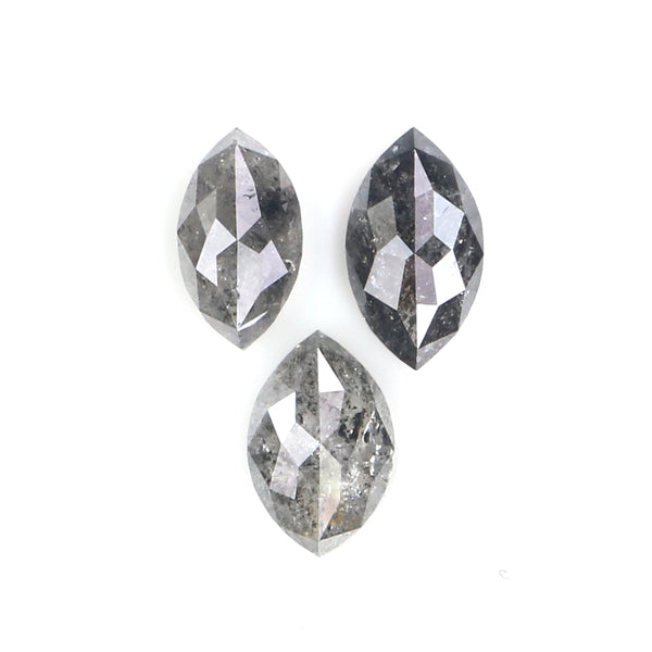 Natural Loose Marquise Diamond, Salt And Pepper Marquise Diamond, Natural Loose Diamond, Rose Cut Diamond, 0.84 CT Marquise Shape L2729