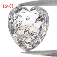 Natural Loose Heart Diamond White - G Color 1.54 CT 7.09 MM Heart Shape Rose Cut Diamond KDL2598