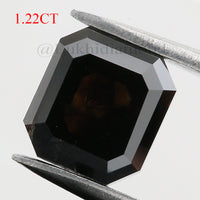 IGI CERTIFIED 1.22 Ct Natural Loose Diamond Radiant Cut Fancy Black Color 6 MM KDL8539
