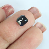 IGI CERTIFIED 1.22 Ct Natural Loose Diamond Radiant Cut Fancy Black Color 6 MM KDL8539